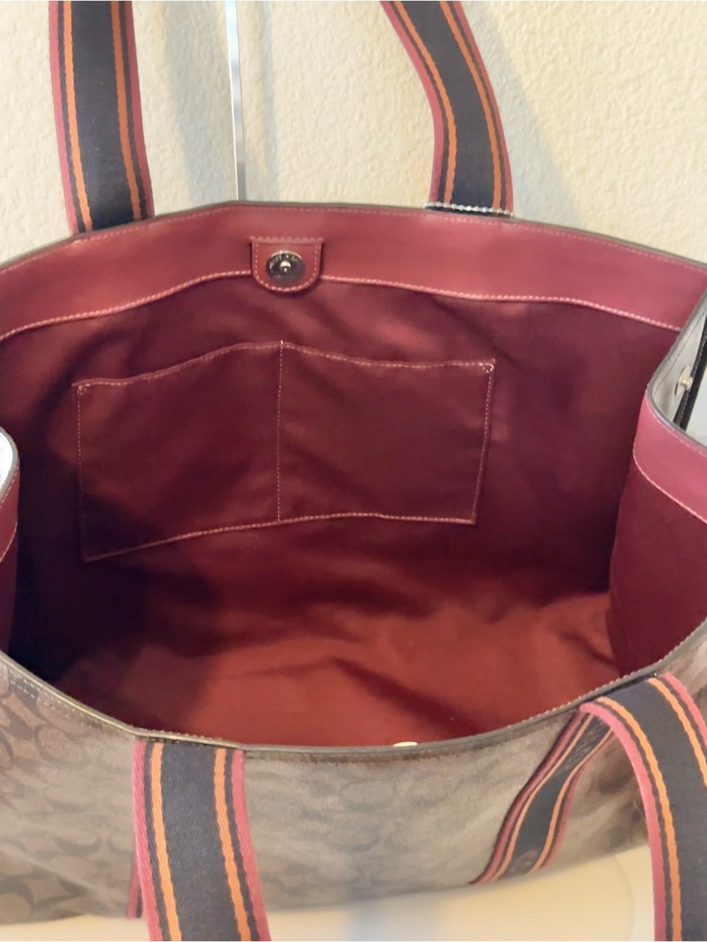 Coach Signature Canvas Large Tote Wallet Set Brown Monogram Designer Luxury Bag - Picture 5 of 17